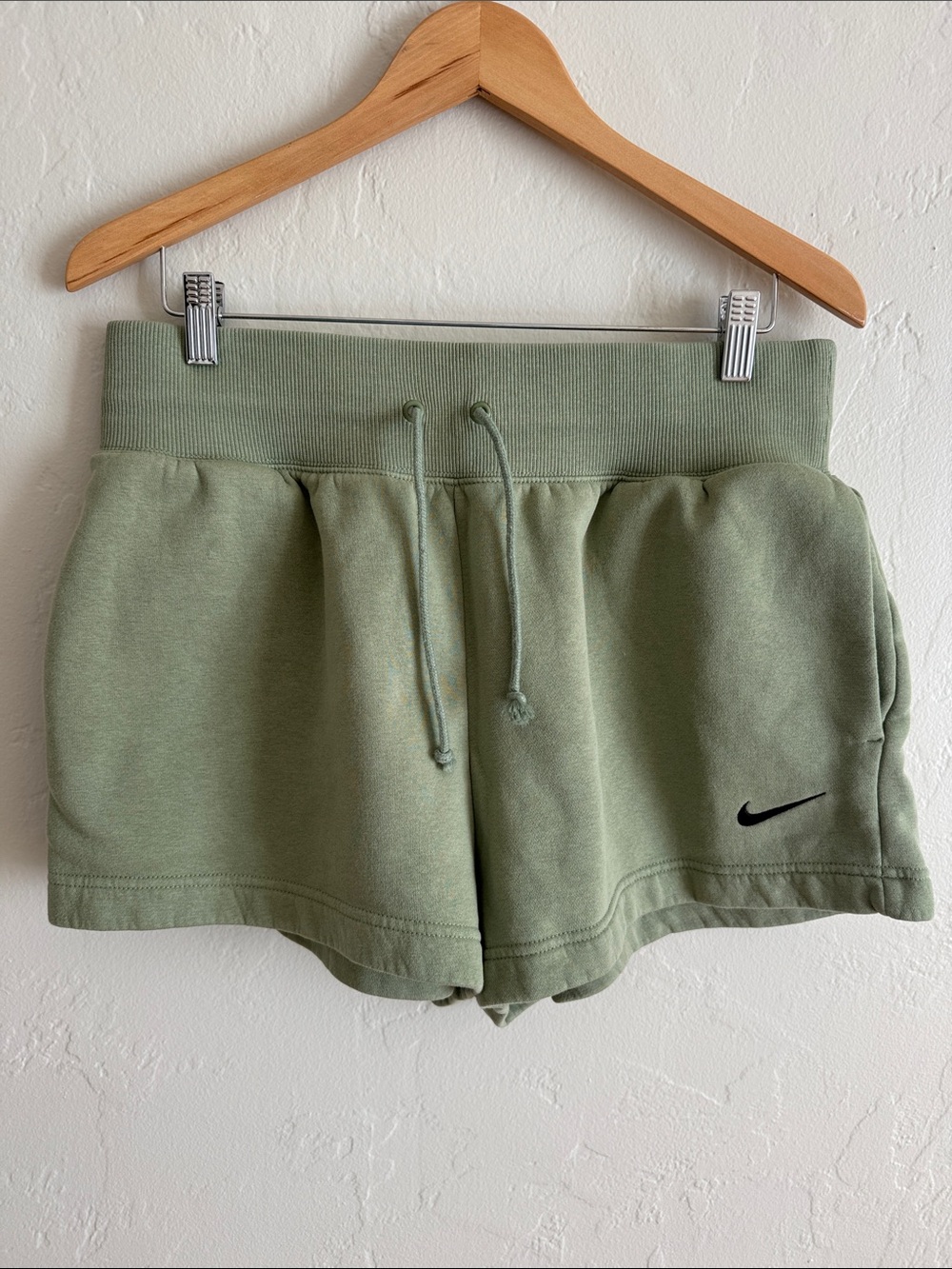 Nike Phoenix Fleece Sage Green Athletic Drawstring Shorts